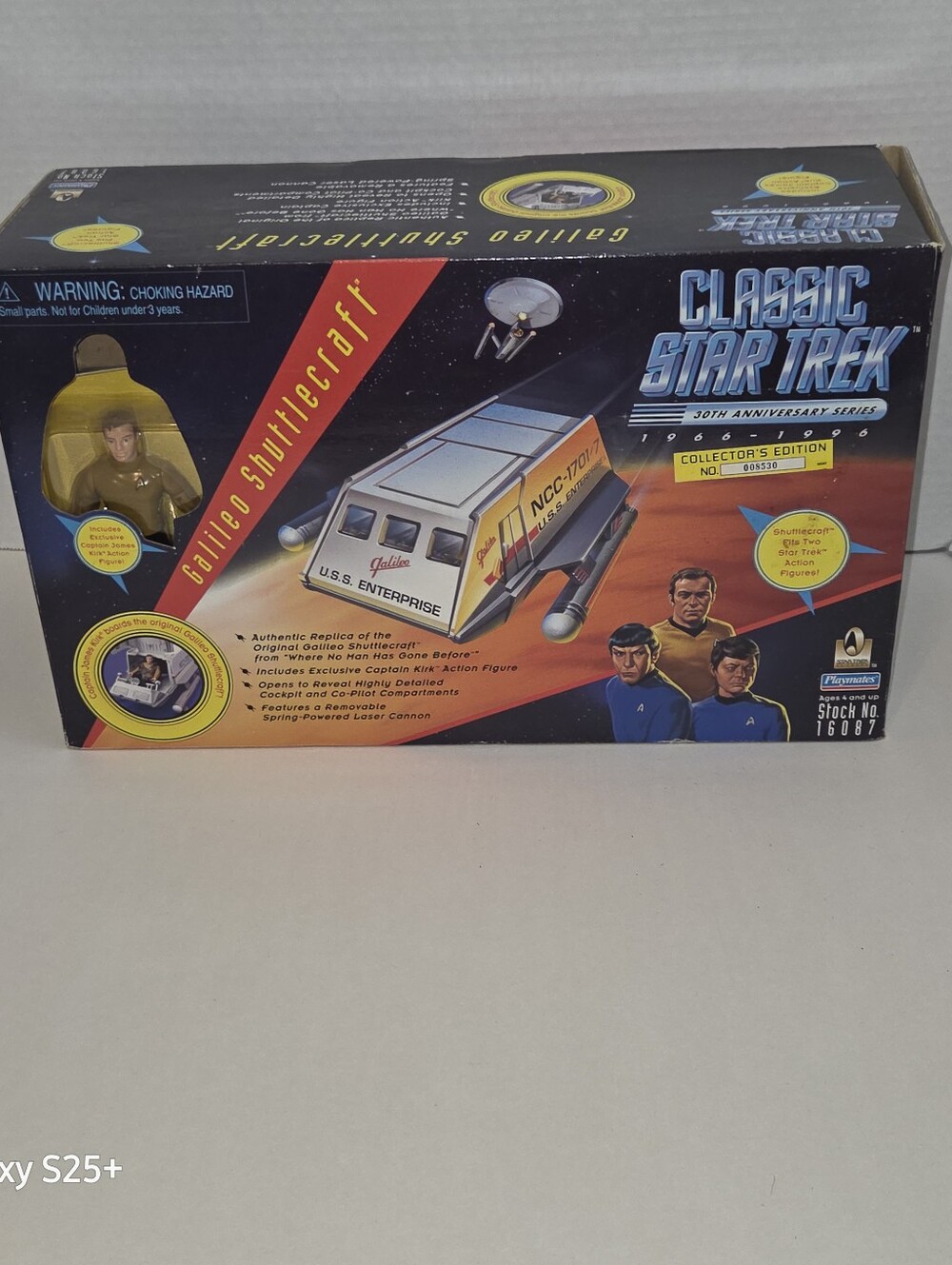 1996 SEALED Star Trek GALILEO SHUTTLECRAFT & CAPTAIN KIRK Figure Playmates MIB